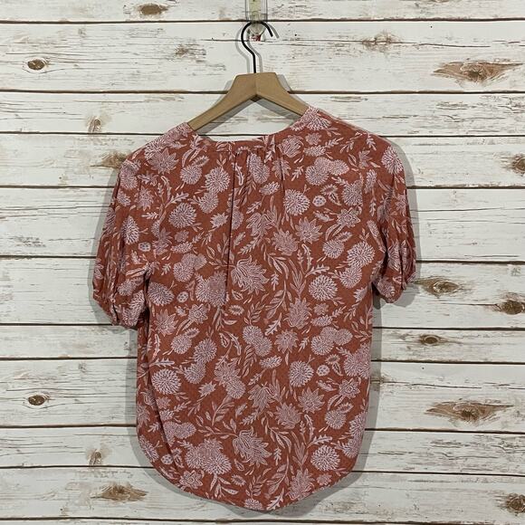 Universal Thread Floral Short Sleeve Button Down - Dusty Pink - XS - Picture 8 of 13